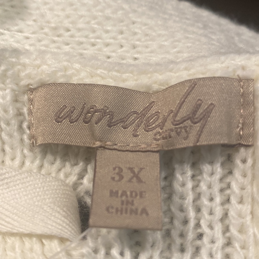 NWT WONDERLY  CURVY LACE UP DROP SHOULDER SWEATER 3x - Picture 11 of 12